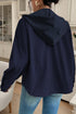 Thermal Waffle Two In One Hoodie Insert Snap Front Collared Flap Pocket Jacket
